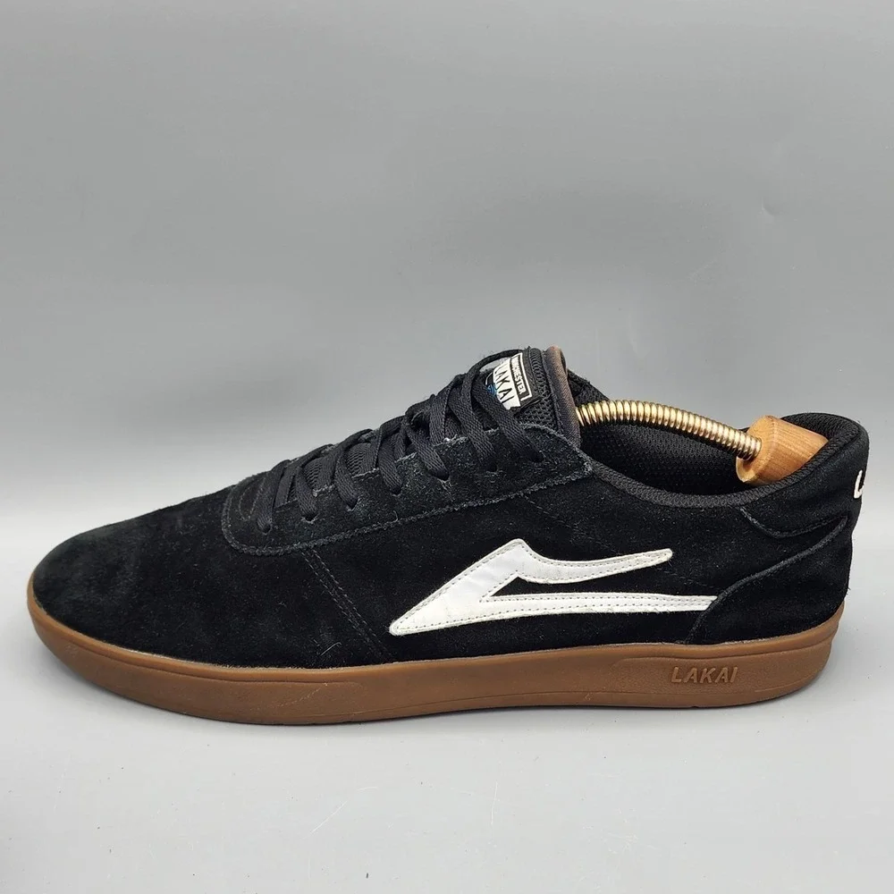 Lakai Manchester XLK Skate Shoes Sz 12 Black Suede White Gum Sole MS120-0200-B00